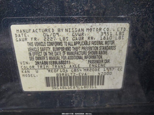 2009 NISSAN SENTRA 3N1AB61E89L680311 Photo 8