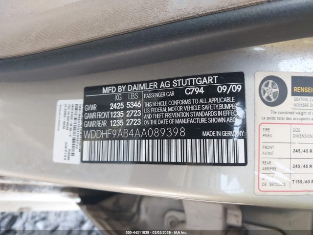 2010 MERCEDES-BENZ E 550 WDDHF9AB4AA089398 Photo 8