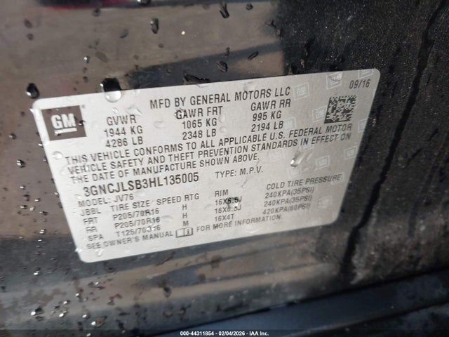 Chevrolet Trax Lt 2017 3GNCJLSB3HL135005 Image 9