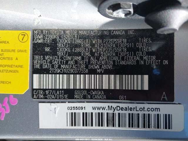 2009 LEXUS RX 350 2T2GK31U29C077558 Photo 8