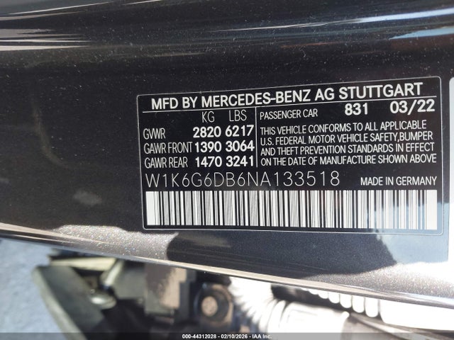 W1K6G6DB6NA133518 Mercedes-Benz S 500 4matic