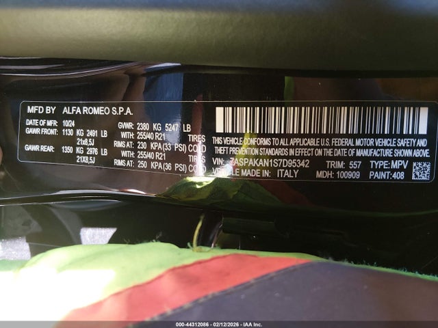 Alfa Romeo Stelvio Sprint Awd 2025 ZASPAKAN1S7D95342 Image 9