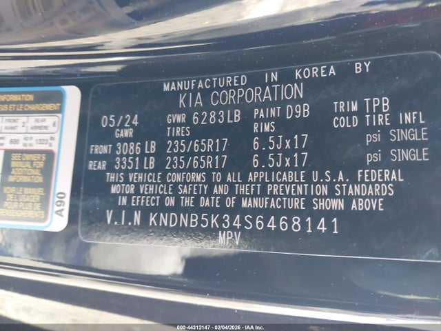 KIA Carnival Mpv Lxs 2025 KNDNB5K34S6468141 Image 9