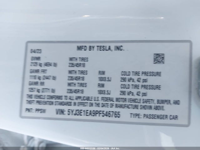 2023 TESLA MODEL 3 5YJ3E1EA9PF546765 Photo 8