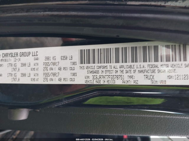 3C6JR7AT7FG578751 RAM 1500 Tradesman