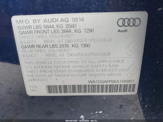 2014 AUDI SQ5 WA1CGAFP5EA106801 Photo 8