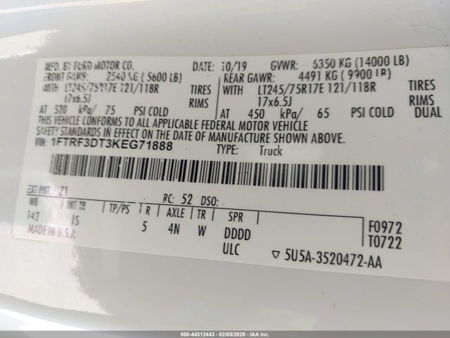 Ford F-350 Xl 2019 1FTRF3DT3KEG71888 Image 8