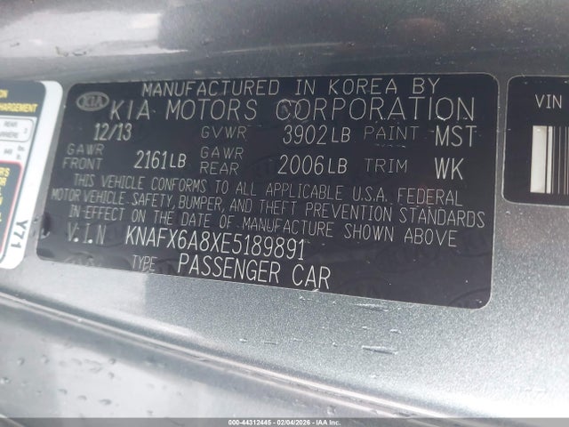 Продаж на аукціоні авто 2014 Kia Forte Koup Ex, vin: KNAFX6A8XE5189891, номер лоту: 44312445