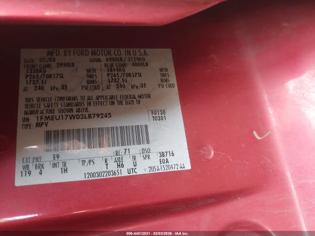 2003 FORD EXPEDITION 1FMEU17W03LB79245 Photo 8