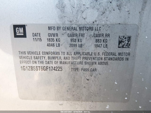 1G1ZB5ST6GF174225 Chevrolet MALIBU LS