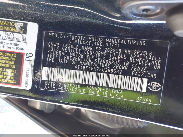4T1BF1FK7EU368662 Toyota CAMRY LE