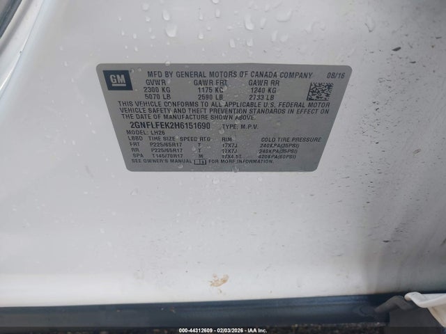 Chevrolet EQUINOX LT 2017 2GNFLFEK2H6151690 Image 9