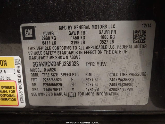 5GAKRCKD4FJ239023 Buick Enclave Premium