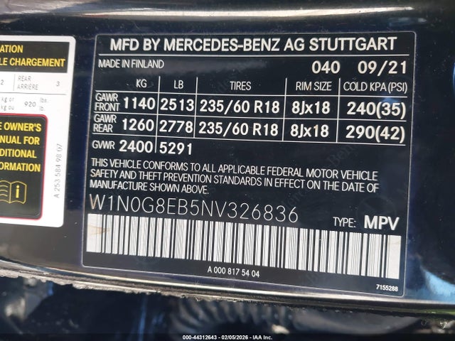 2022 MERCEDES-BENZ GLC 300 W1N0G8EB5NV326836 Photo 8
