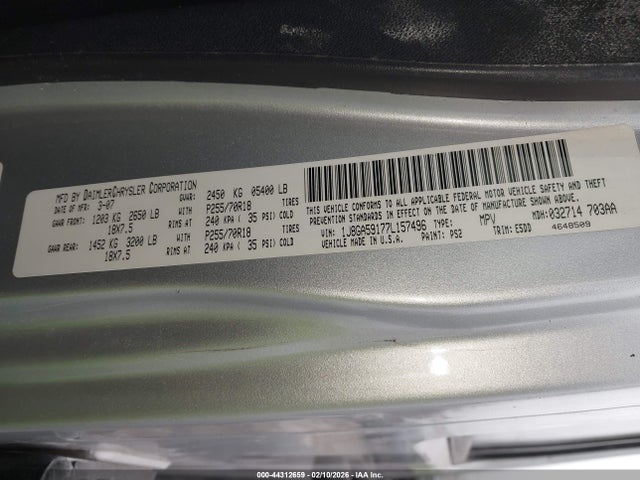 2007 JEEP WRANGLER 1J8GA59177L157496 Photo 8