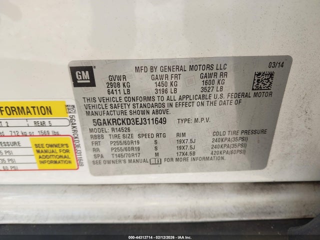 5GAKRCKD3EJ311649 Buick Enclave Premium