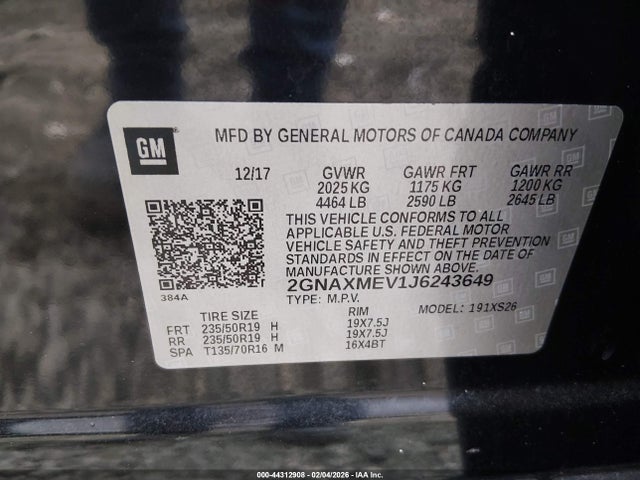 Chevrolet Equinox Premier 2018 2GNAXMEV1J6243649 Image 9