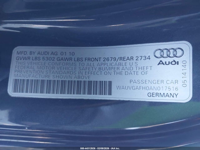2010 AUDI S5 WAUVGAFH0AN017516 Photo 8