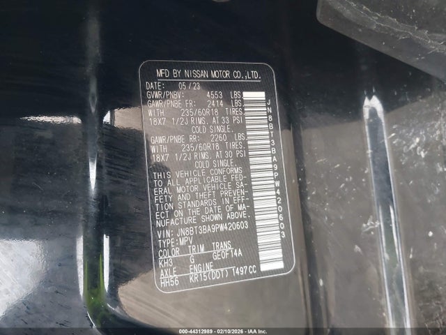 JN8BT3BA9PW420603 Nissan Rogue Sv Fwd