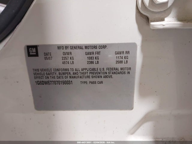 2007 CADILLAC STS 1G6DW677070190031 Photo 8