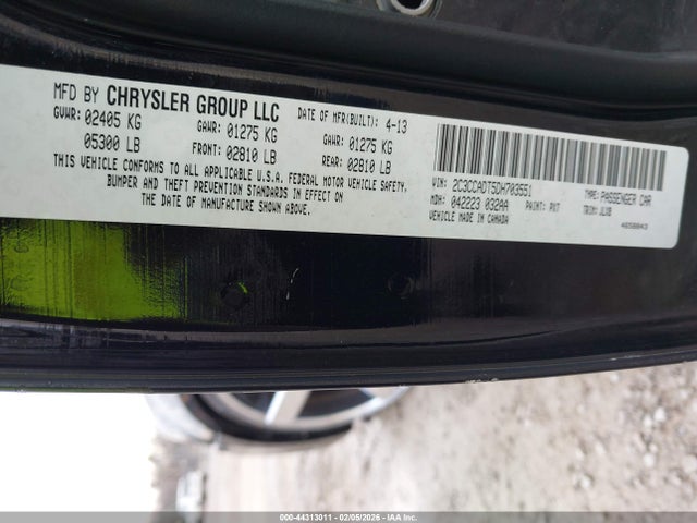 44313011 :رقم المزاد ، 2C3CCADT5DH703551 vin ، 2013 Chrysler 300c John Varvatos Luxury Edition مزاد بيع