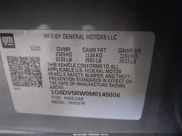 2021 CADILLAC CT5 1G6DV5RW0M0145006 Photo 8