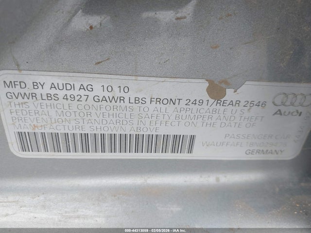 2011 AUDI A4 WAUFFAFL1BN029476 Photo 8