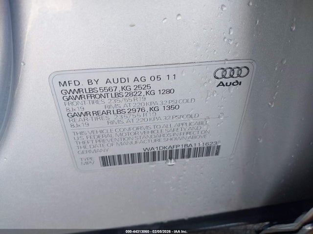2011 AUDI Q5 WA1DKAFP1BA111623 Photo 8