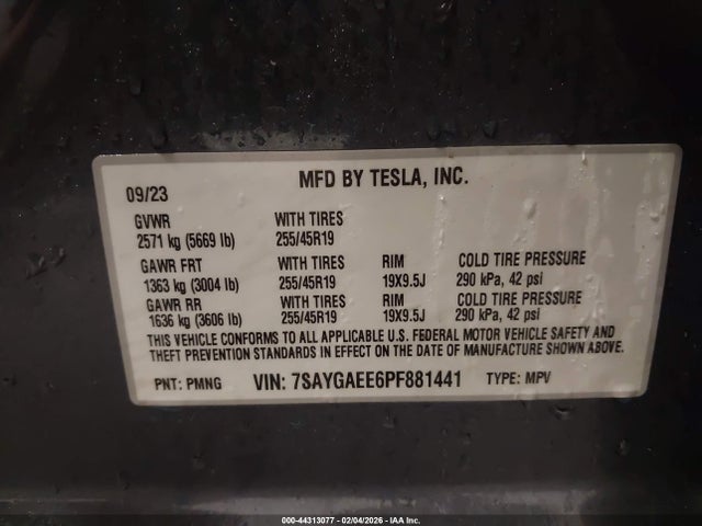 2023 TESLA MODEL Y 7SAYGAEE6PF881441 Photo 8