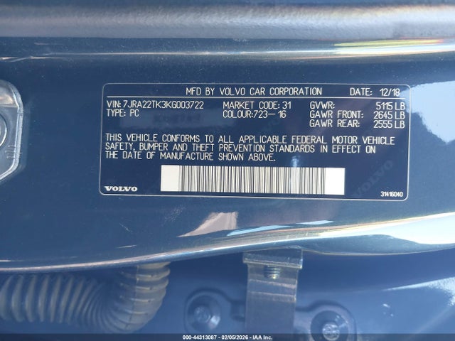 2019 VOLVO S60 7JRA22TK3KG003722 Photo 8