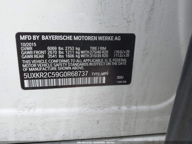 Продаж на аукціоні авто 2016 Bmw X5 Sdrive35i, vin: 5UXKR2C59G0R68737, номер лоту: 44313130