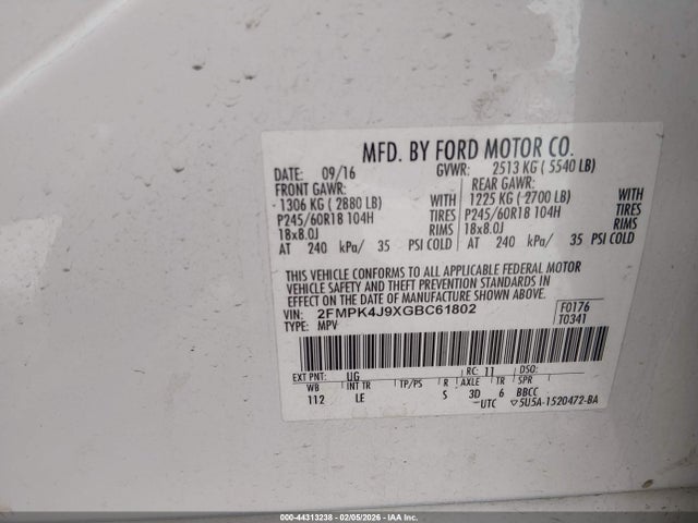 2016 FORD EDGE 2FMPK4J9XGBC61802 Photo 8