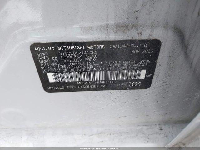 2021 MITSUBISHI MIRAGE G4 ML32FUFJ4MHF01887 Photo 8
