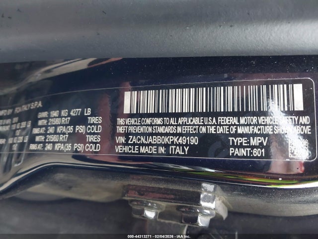 ZACNJABB0KPK49190 Jeep Renegade Latitude Fwd