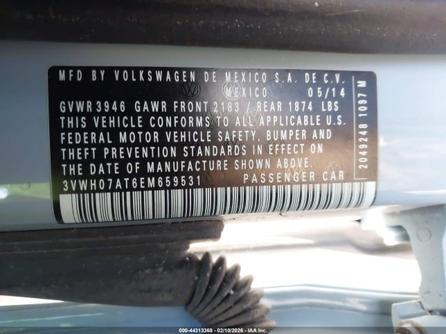 2014 VOLKSWAGEN BEETLE 3VWH07AT6EM659531 Photo 8