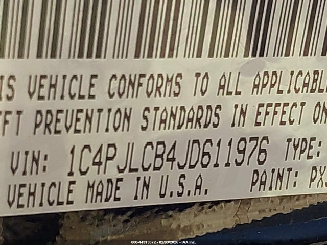 44313372 :رقم المزاد ، 1C4PJLCB4JD611976 vin ، 2018 Jeep Cherokee Latitude Fwd مزاد بيع