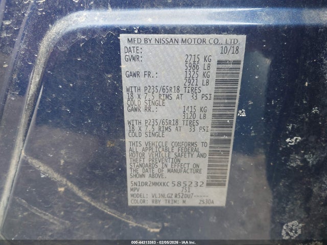 2019 NISSAN PATHFINDER 5N1DR2MMXKC585232 Photo 8