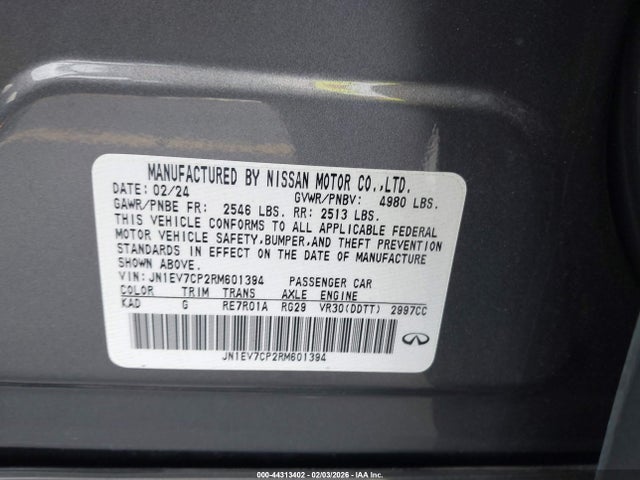 2024 INFINITI Q50 JN1EV7CP2RM601394 Photo 8