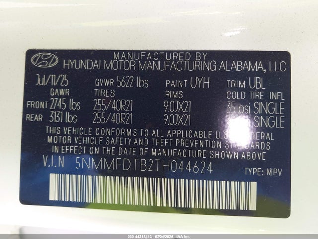5NMMFDTB2TH044624 Genesis Gv70 2.5t Sport Prestige