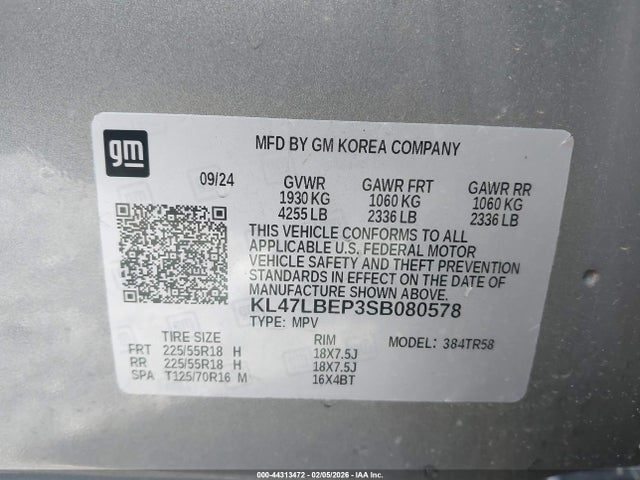 44313472 :رقم المزاد ، KL47LBEP3SB080578 vin ، 2025 Buick Envista Sport Touring Fwd مزاد بيع