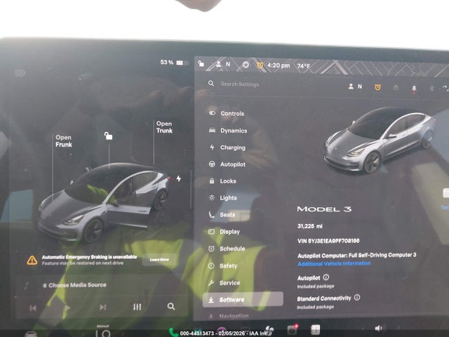 44313473 :رقم المزاد ، 5YJ3E1EA9PF708166 vin ، 2023 Tesla Model 3 Rear-wheel Drive مزاد بيع