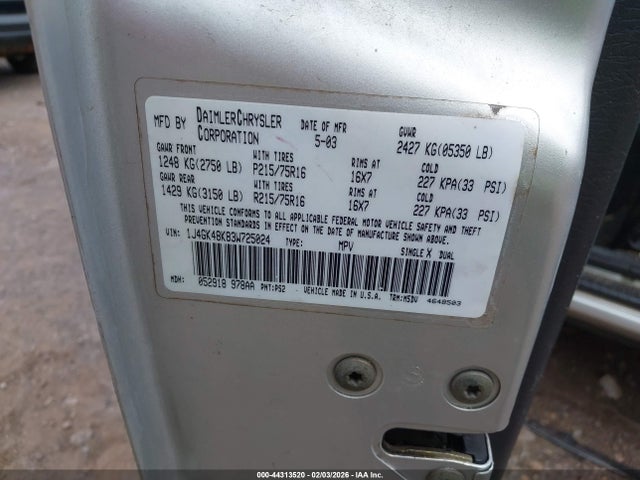 2003 JEEP LIBERTY 1J4GK48K83W725024 Photo 8