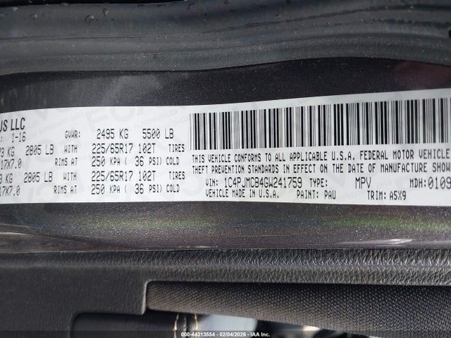 2016 JEEP CHEROKEE 1C4PJMCB4GW241759 Photo 8