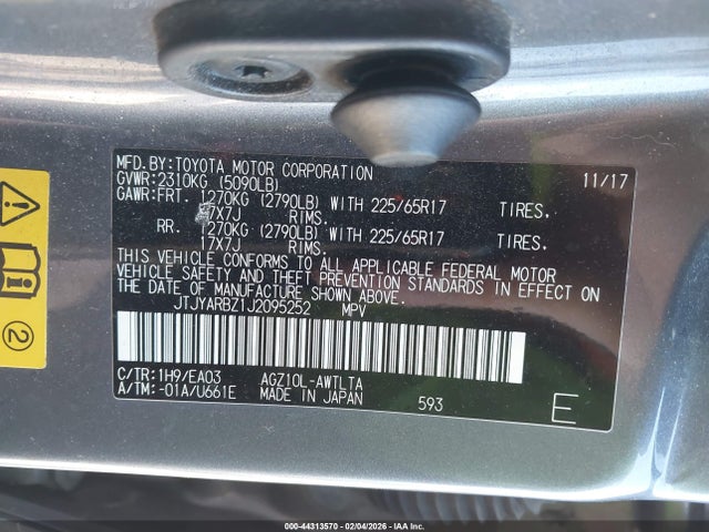 Продажа на аукционе авто 2018 Lexus Nx 300, vin: JTJYARBZ1J2095252, номер лота: 44313570