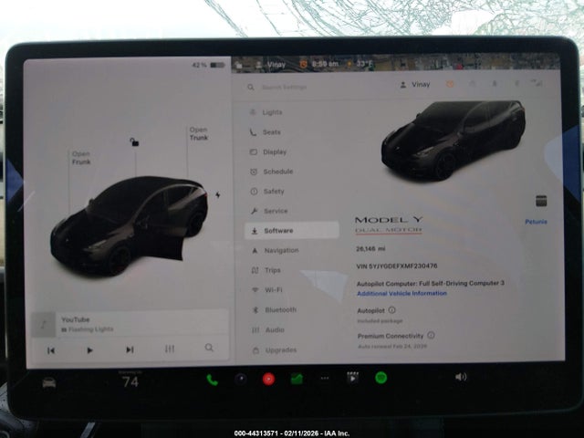 5YJYGDEFXMF230476 Tesla Model Y Performance Dual Motor All-wheel Drive