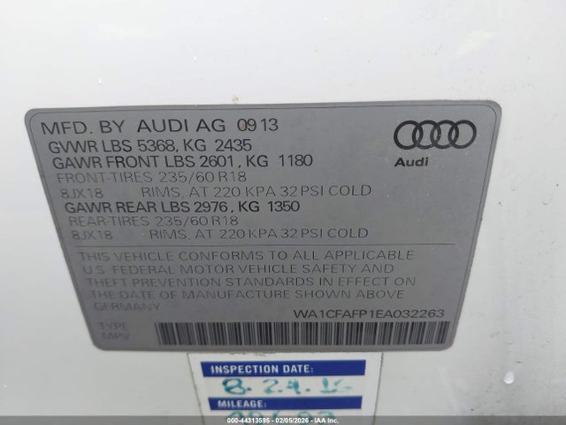2014 AUDI Q5 WA1CFAFP1EA032263 Photo 8