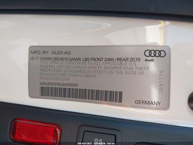 2018 AUDI A5 WAUDNCF58JA005009 Photo 8