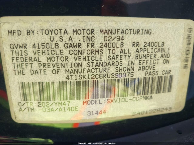 1994 TOYOTA CAMRY 4T1SK12C6RU390975 Photo 8