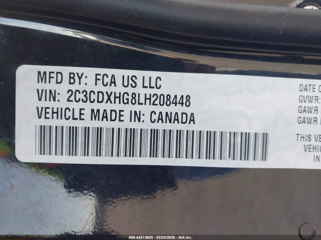 2020 DODGE CHARGER 2C3CDXHG8LH208448 Photo 8