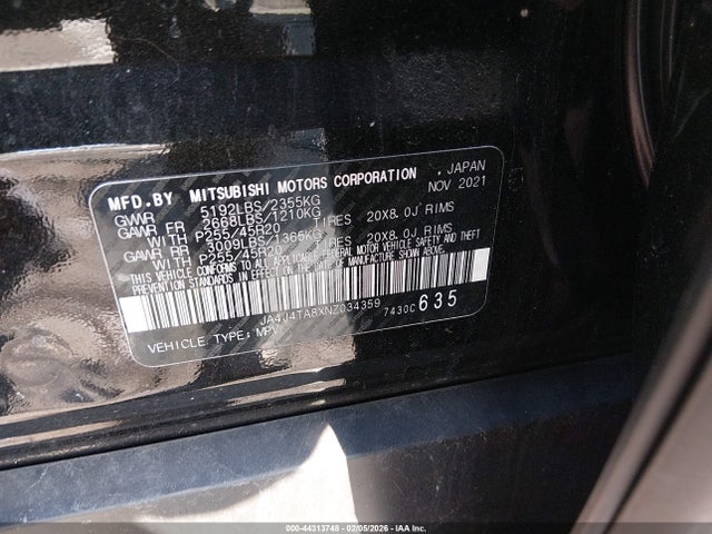 2022 MITSUBISHI OUTLANDER JA4J4TA8XNZ034359 Photo 8